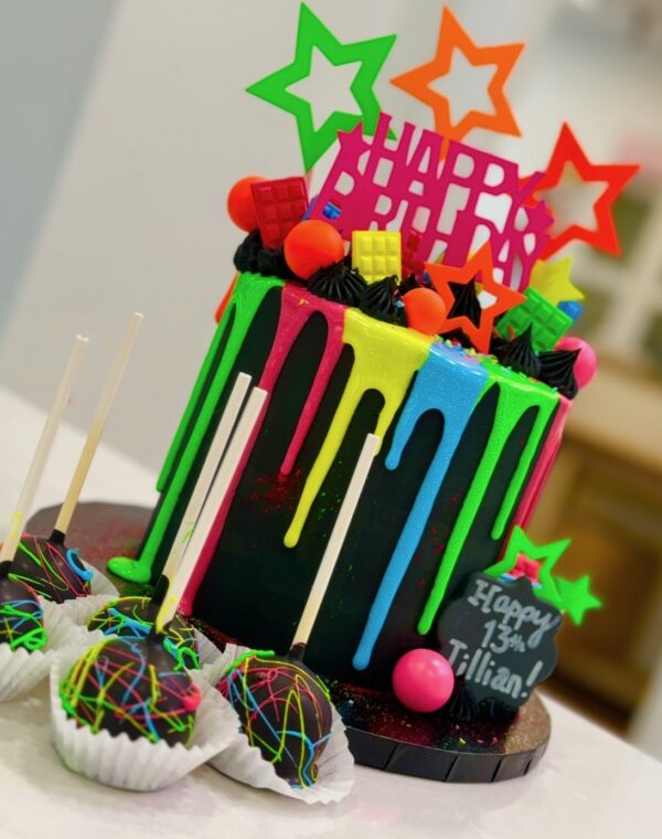Neon Glow in the Dark Cake